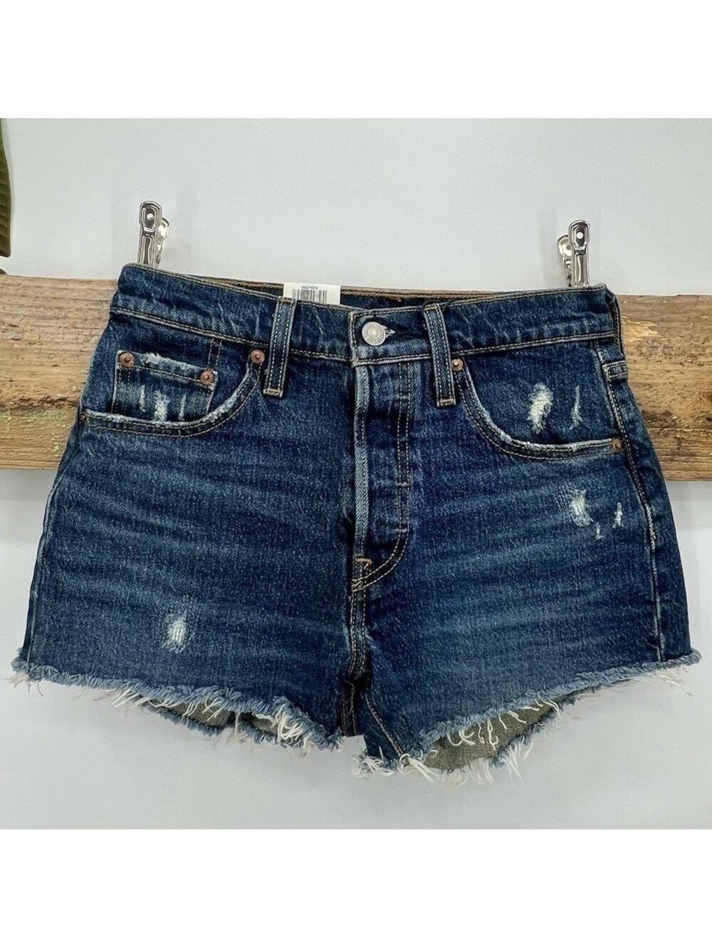 Denim Distressed Women Shorts 501 button fly